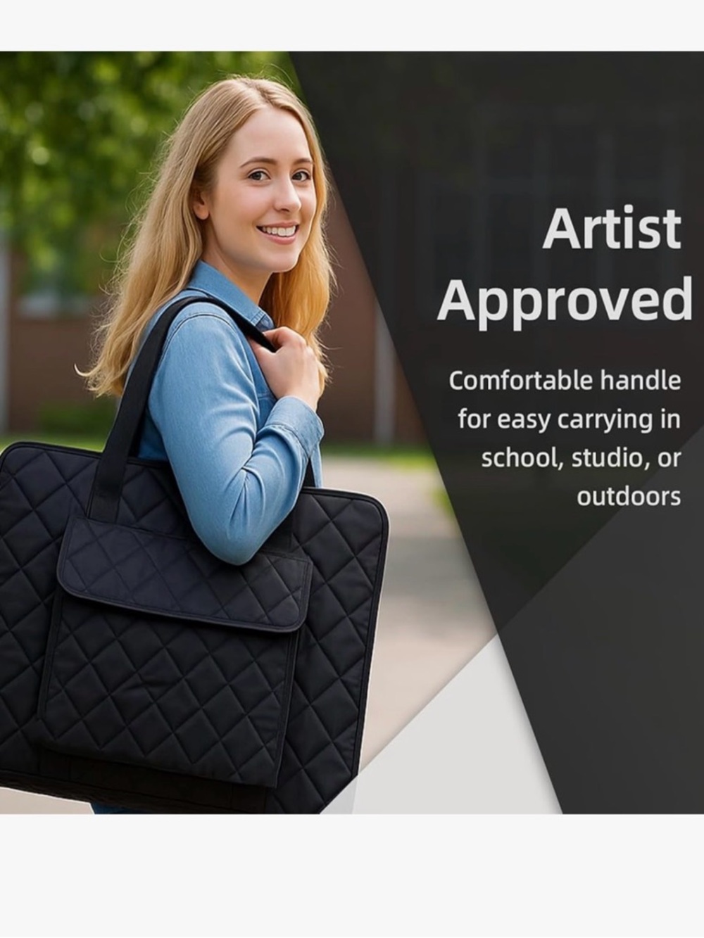 Quilted Black Carrying Case Tote